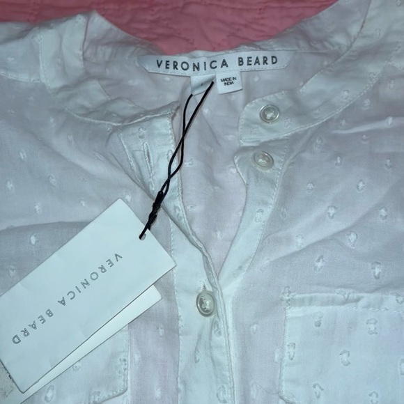 Veronica Beard Makau Dress Button Down Style with Swiss Dots Midi Dress NWT - Picture 2 of 8